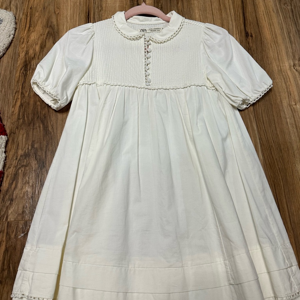 Zara Cream Puff Sleeve Dress